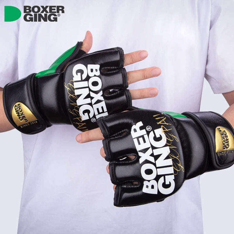 PU Thickened MMA Gloves – Half-Finger Boxing Gloves for Karate, & Martial Arts
