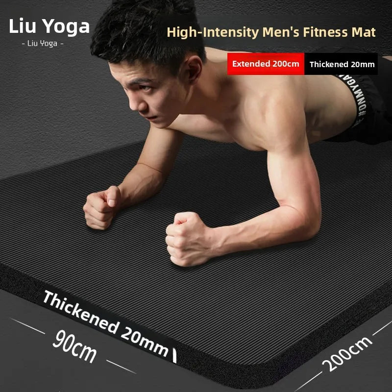 Men’s Yoga Mat Anti-Slip Rubber Exercise Mat with Clean Design