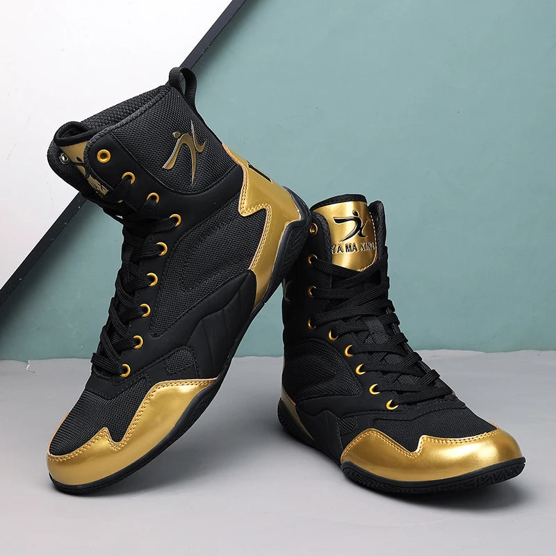 Men’s High-Top Boxing Shoes – Lightweight, Anti-Slip Arena Training Footwear for Autumn
