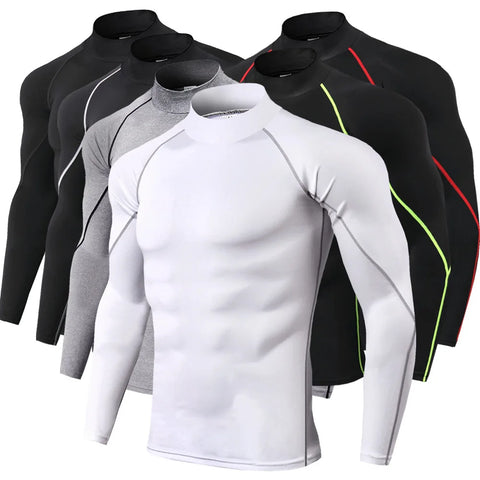Men’s Compression Sports Shirt Long Sleeve Quick-Dry Gym Top