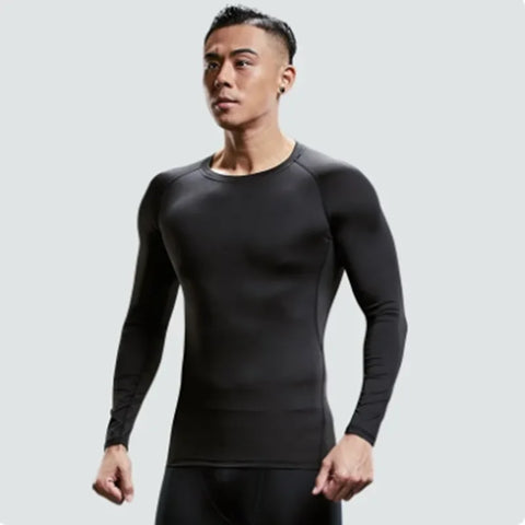 Men’s Long Sleeve Base Layer Quick-Dry Compression Training Set