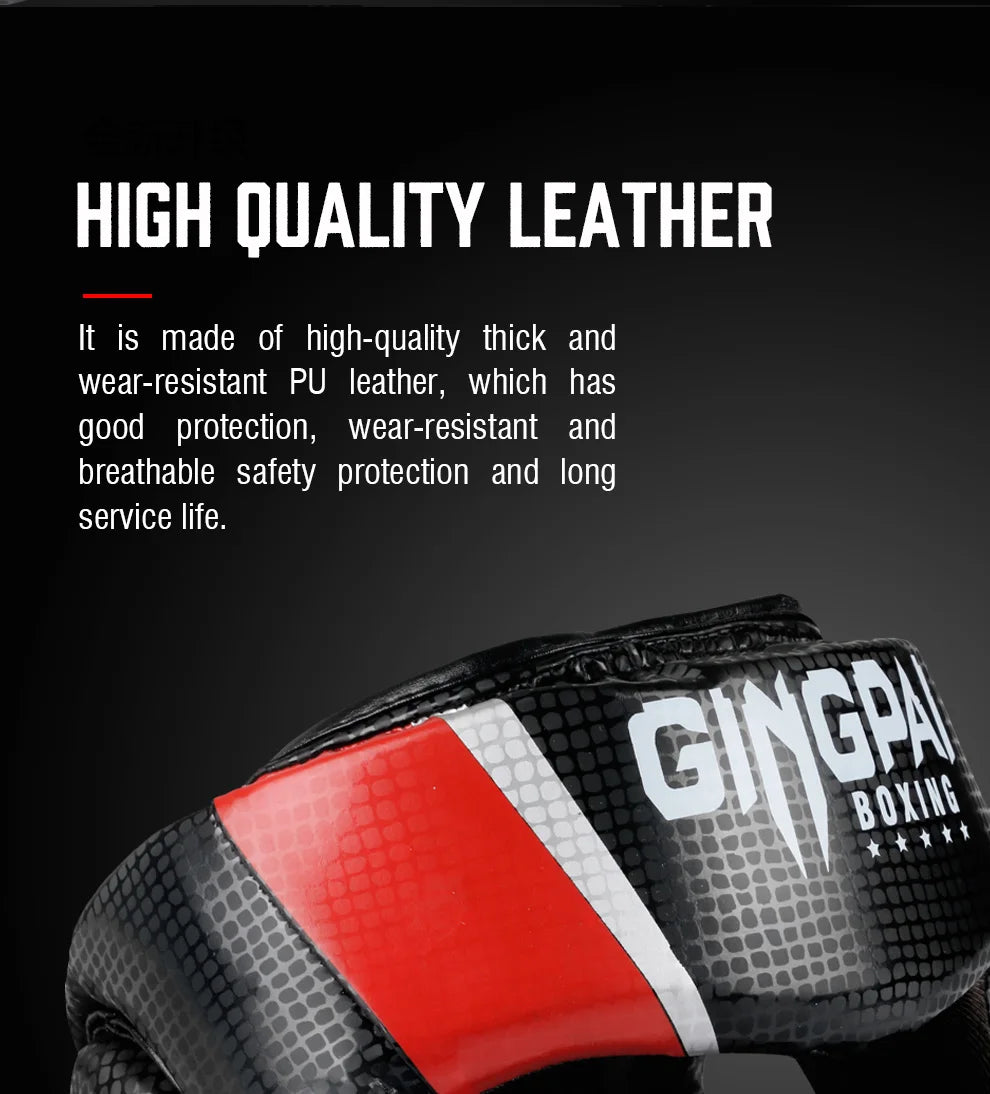 Gingpai Boxing Full-Face Safety Helmet for Muay Thai & MMA Training