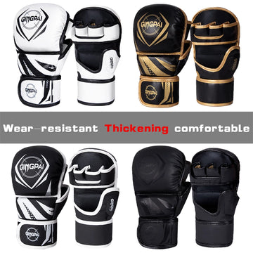 GINGPAI Boxing Gloves Pro Half-Finger Style for MMA & Training