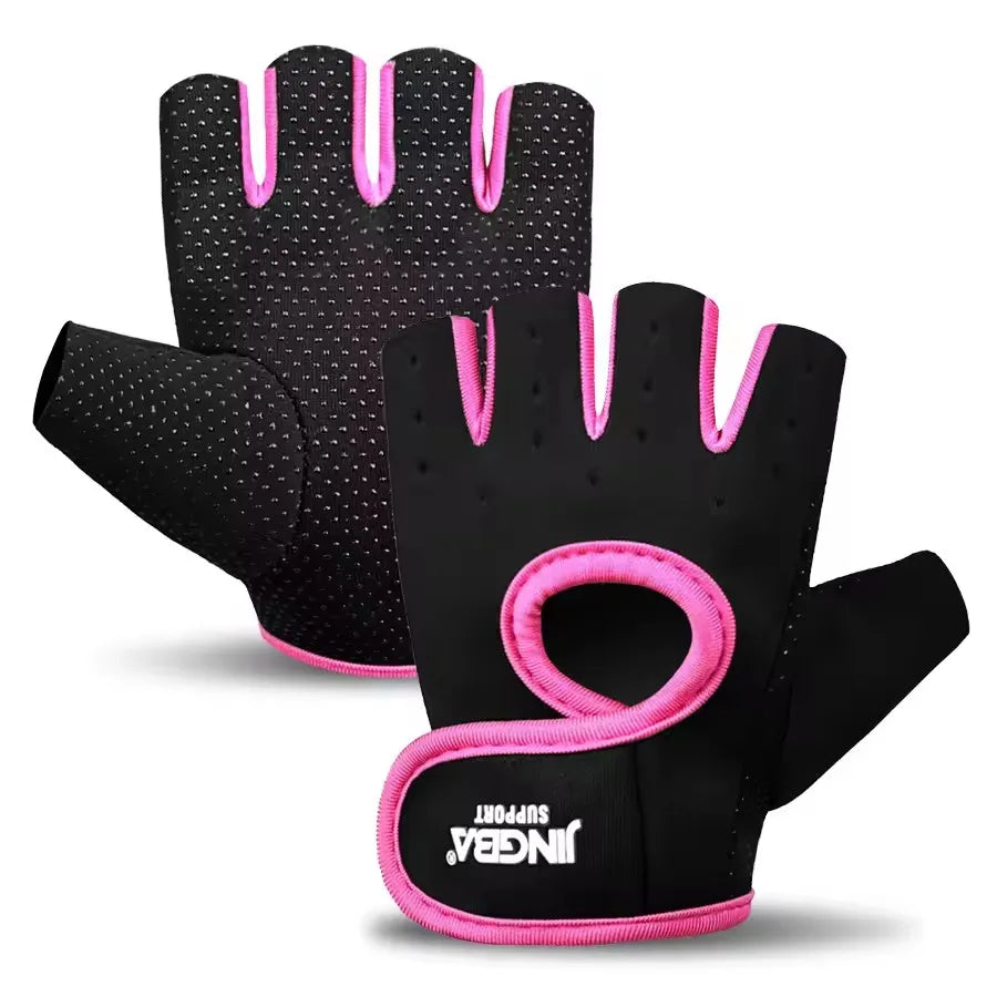 Half Finger Gym Gloves Silicone Grip, Breathable Workout Gloves