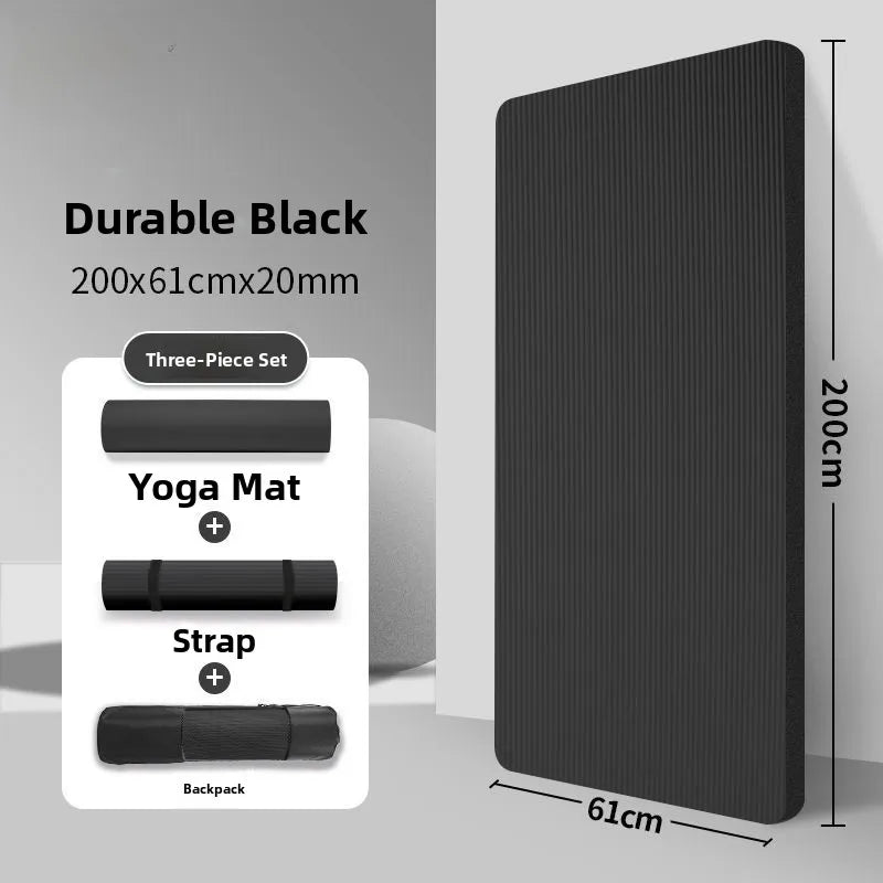 Men’s Yoga Mat Anti-Slip Rubber Exercise Mat with Clean Design