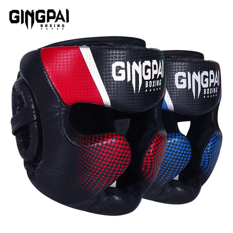 Gingpai Boxing Full-Face Safety Helmet for Muay Thai & MMA Training