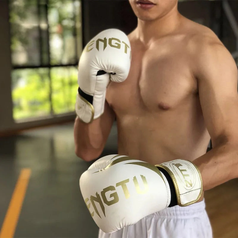 PU Breathable Boxing Gloves Professional Sanda, Muay Thai & Fighting Gloves