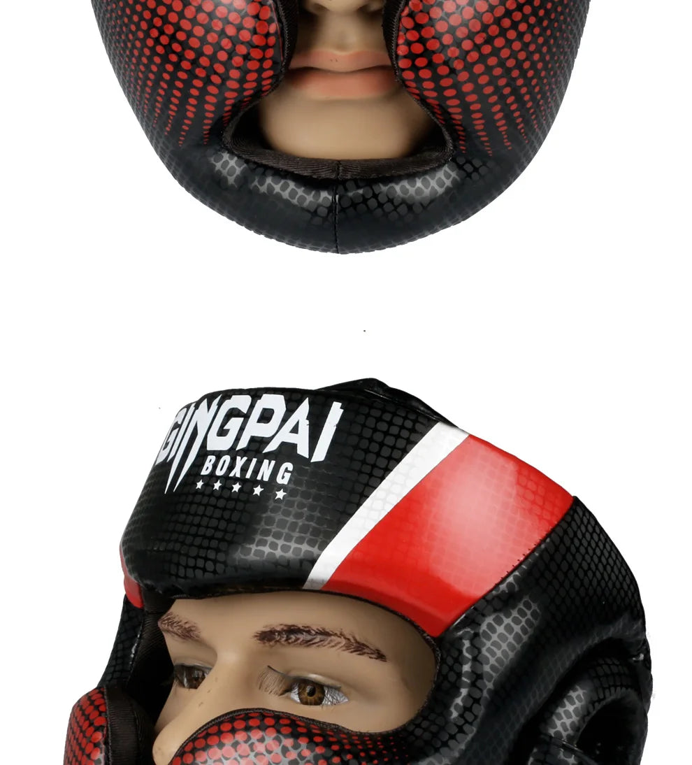 Gingpai Boxing Full-Face Safety Helmet for Muay Thai & MMA Training