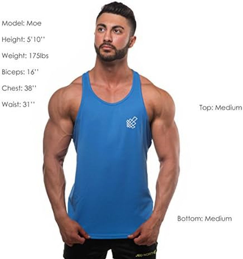 Men'S Quick Dry Microfiber Bodybuilding Stringer Tank Top Y-Back Racerback