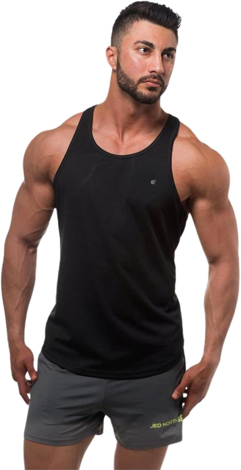 Men'S Quick Dry Microfiber Bodybuilding Stringer Tank Top Y-Back Racerback