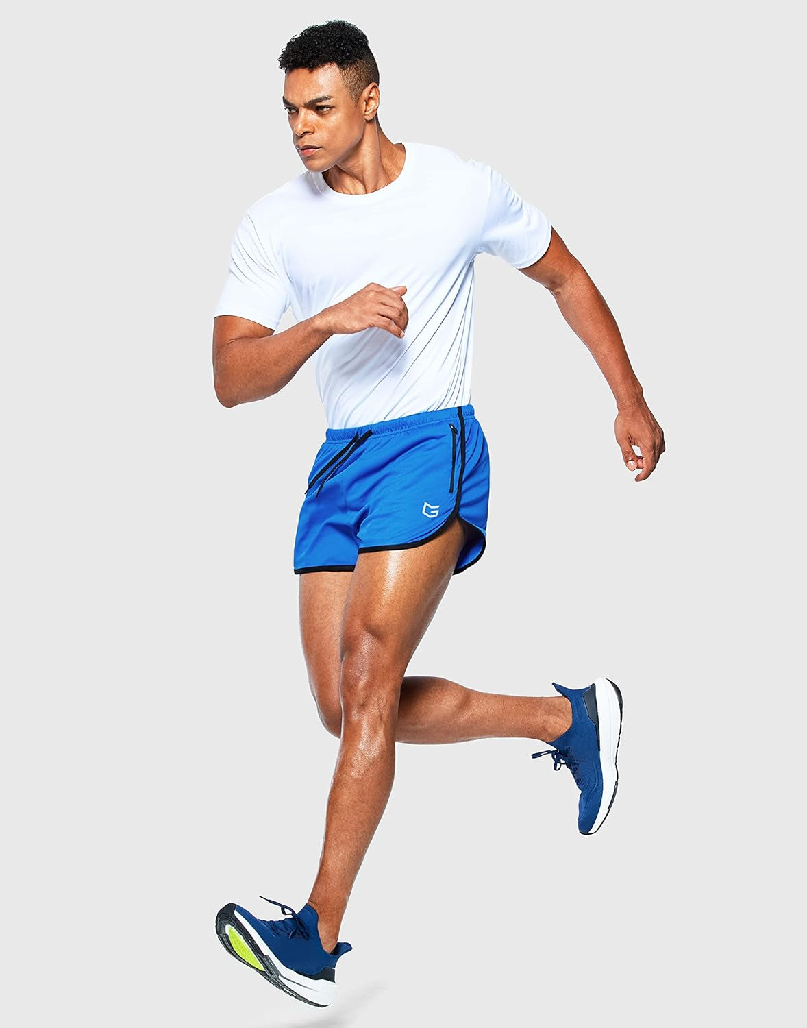 Men'S Running Shorts 3 Inch Quick Dry Gym Athletic Jogging Shorts with Zipper Pockets